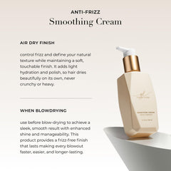 Goldie Locks application on damp hair illustrating smoother strands and styling prep benefit