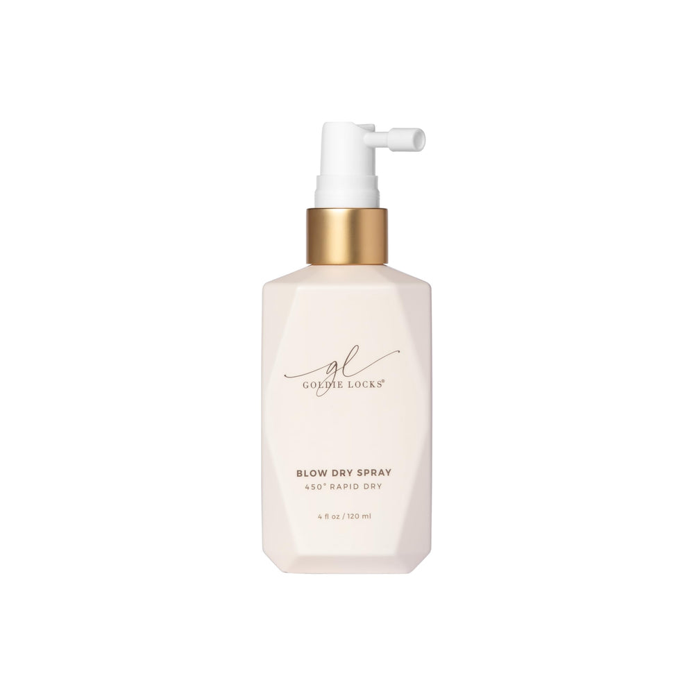 Goldie Locks front bottle shot showing label and benefit of heat protection