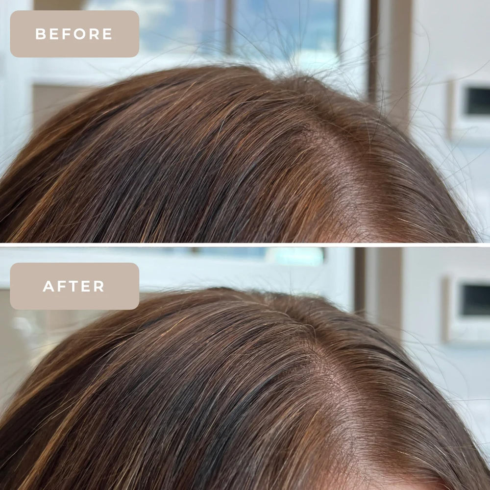 Goldie Locks smoothing hairline on model to tame flyaways quickly