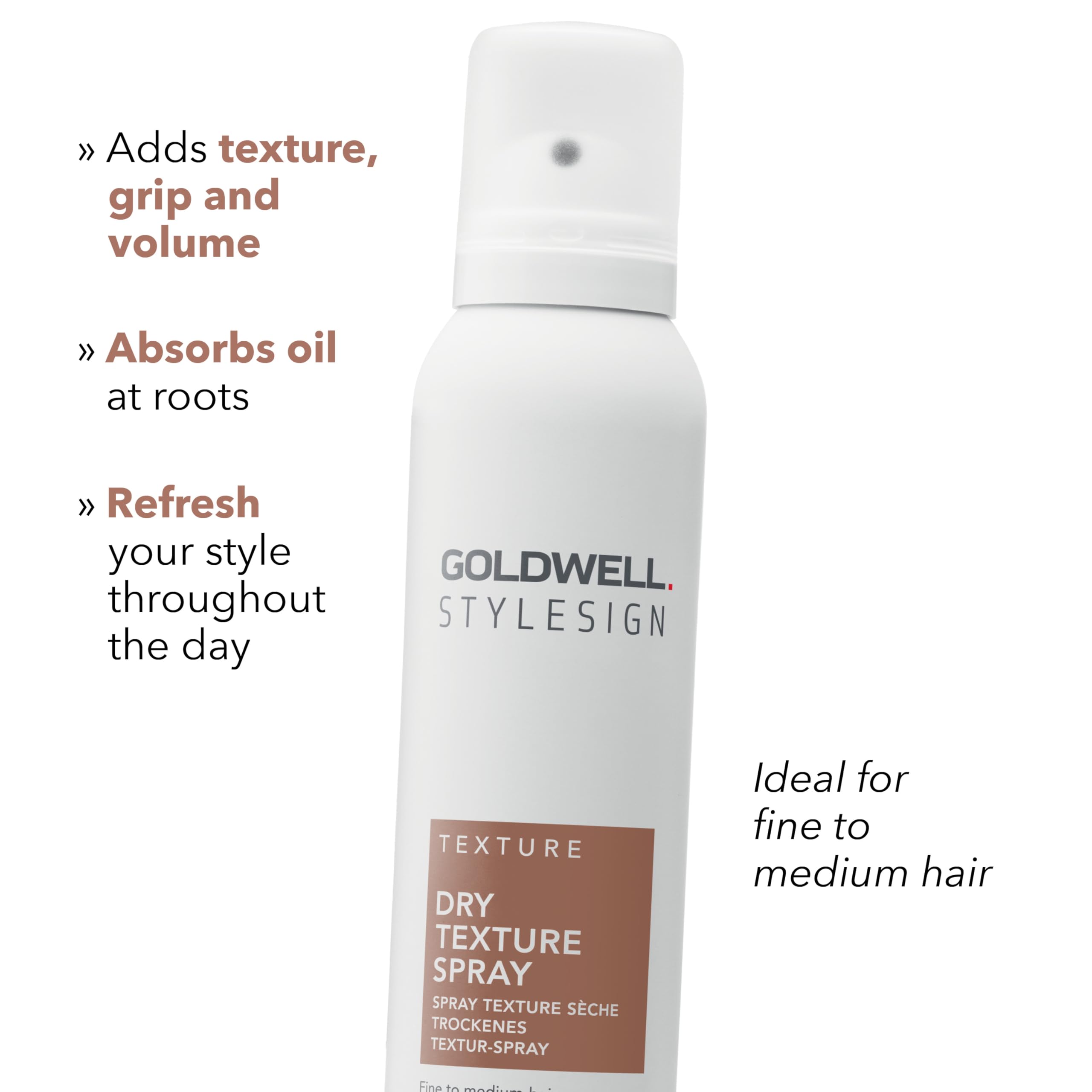 Goldwell close-up on hair texture showing matte finish and visible separation