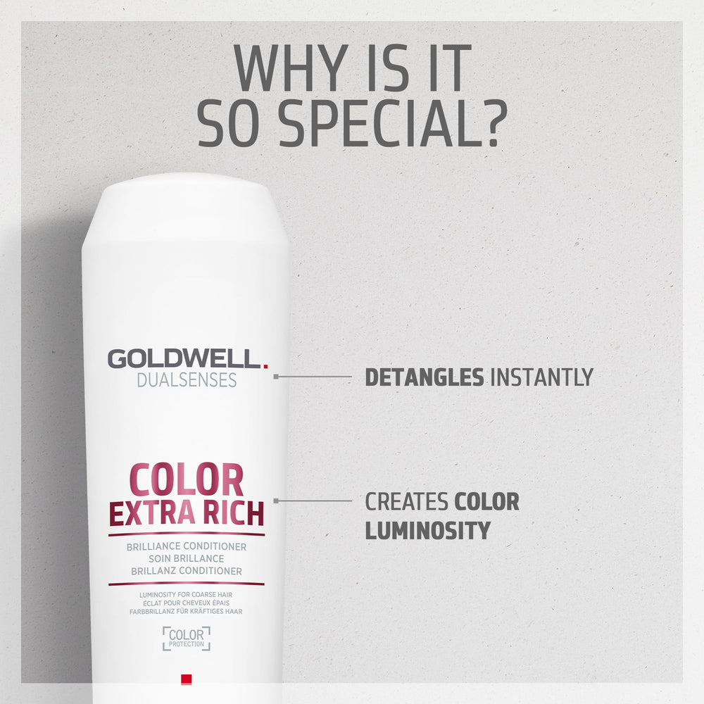 Goldwell bottle on bathroom shelf illustrating salon-quality at-home use benefit