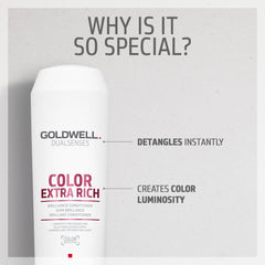Goldwell bottle on bathroom shelf illustrating salon-quality at-home use benefit