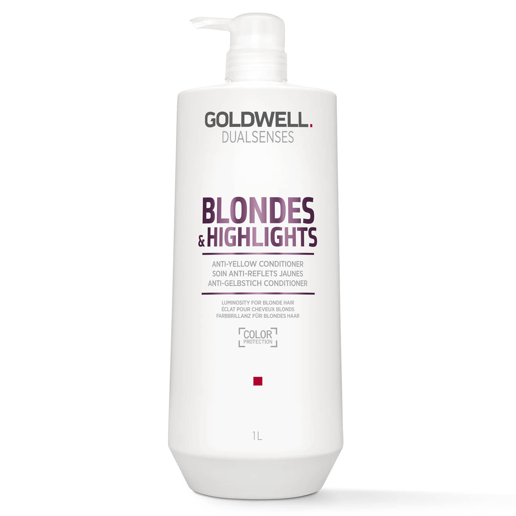 Goldwell bottle front packaging showing product clarity and professional finish benefit
