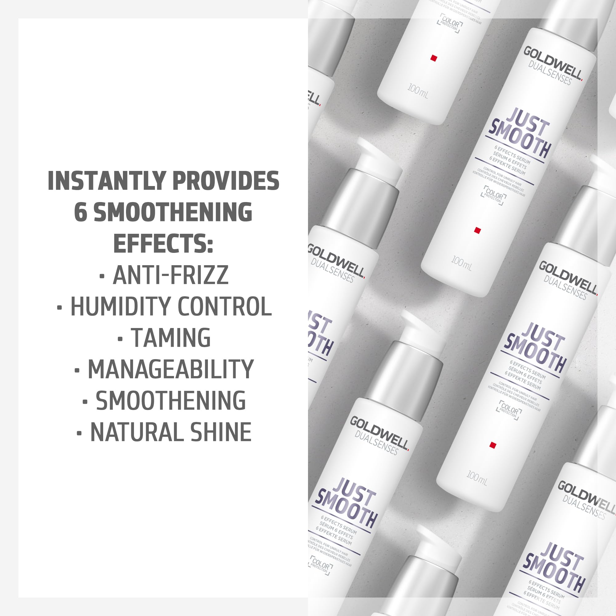 Goldwell applied to towel-dried hair for humidity control and easier styling