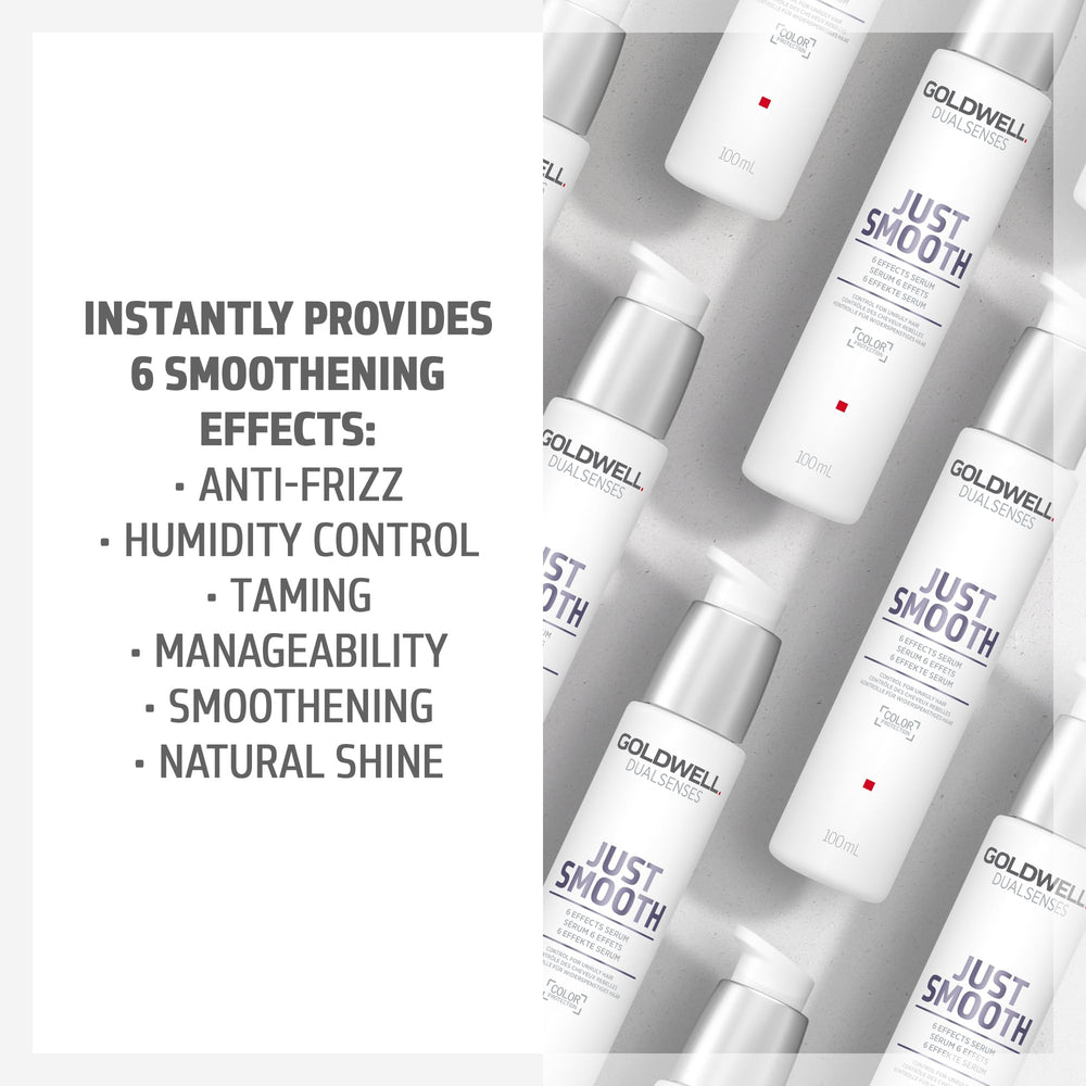 Goldwell applied to towel-dried hair for humidity control and easier styling