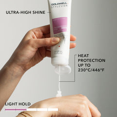 Goldwell being applied to towel-dried hair for protection