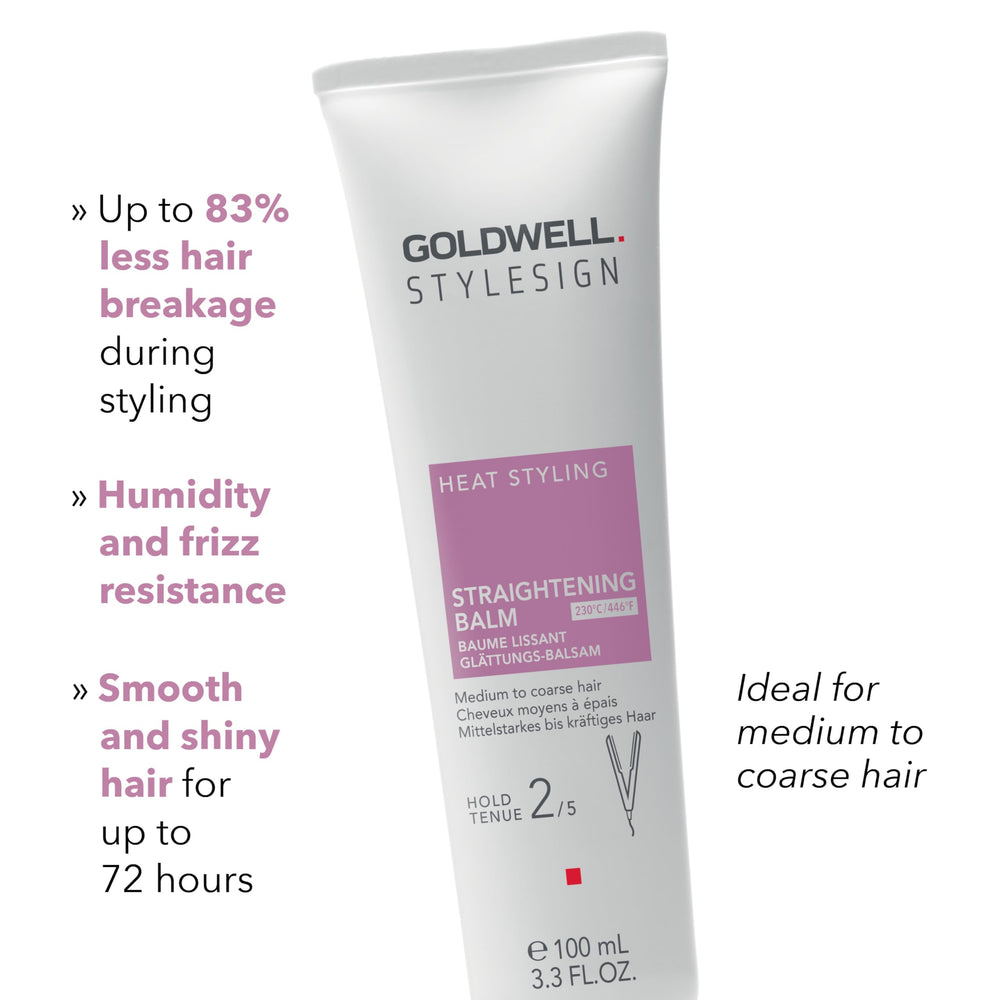 Goldwell used with blow-dryer to achieve sleek straight hair
