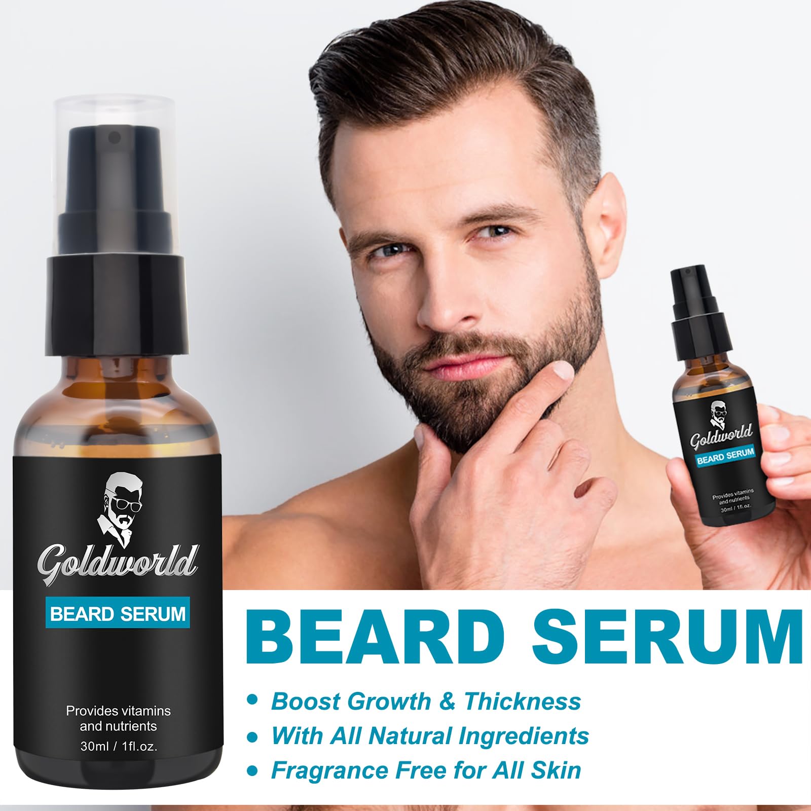 GoldWorld stainless-steel scissors trimming beard for precise shaping