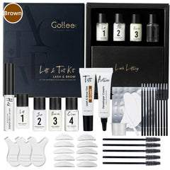 GOLLEE front packaging showing full lash lift and brow kit with clear labeling benefit: easy identification