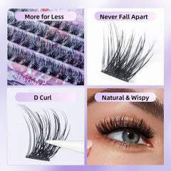 GOLLEE lash cluster being applied quickly for easy everyday use
