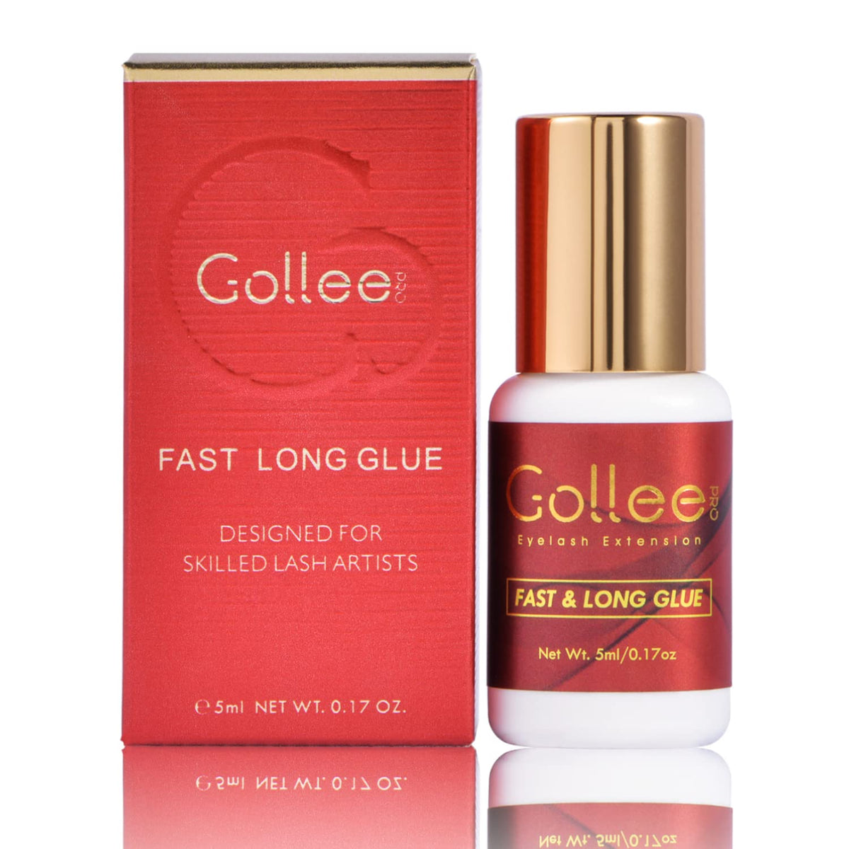 GOLLEEPRO black glue bottle front showing compact professional packaging and quick bonding benefit