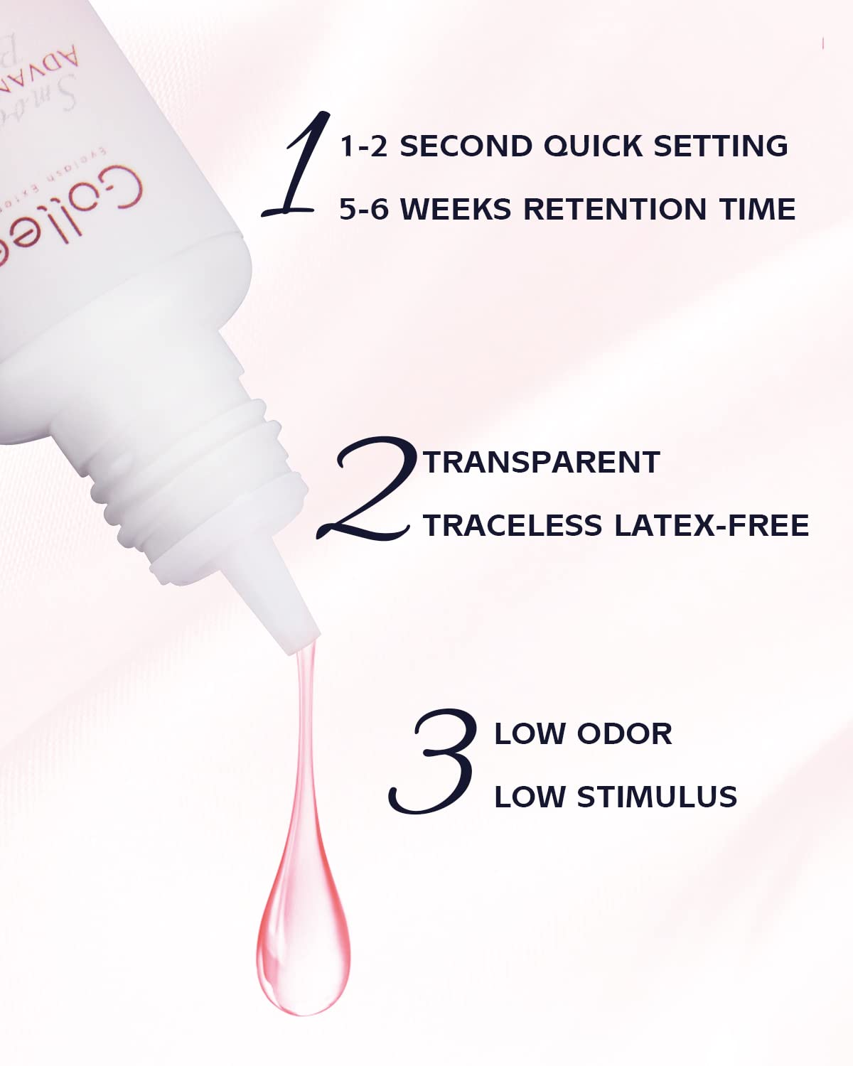 GOLLEEPRO adhesive drop on glass surface, demonstrates smooth viscous consistency for precision