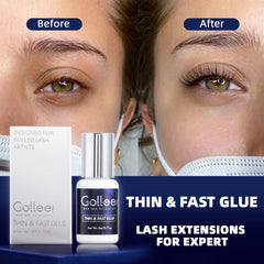 GOLLEEPRO glue texture close-up highlighting thin formula and smooth application benefit