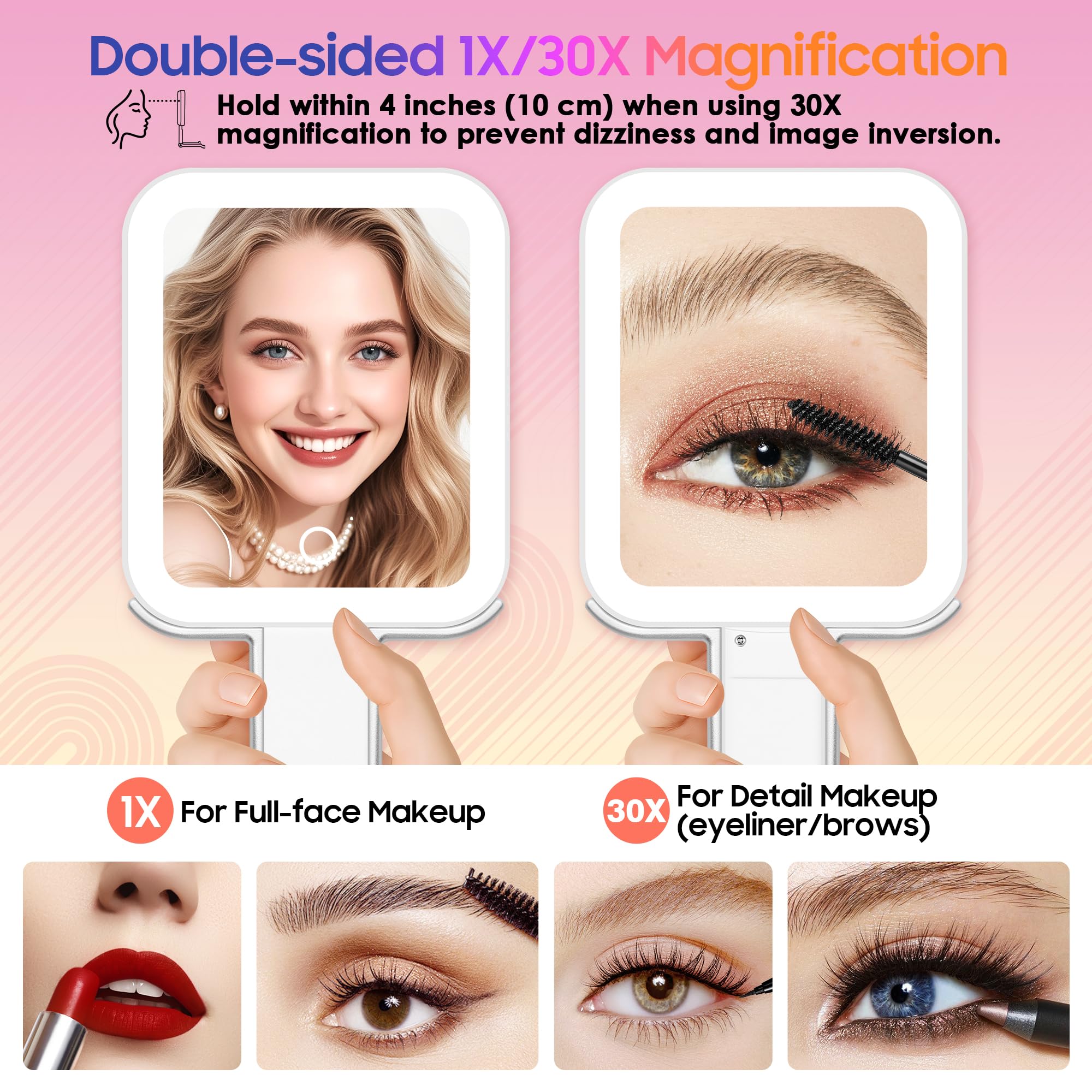 GOMIPURU 30X side close-up glass detail helps precise brow and lash work