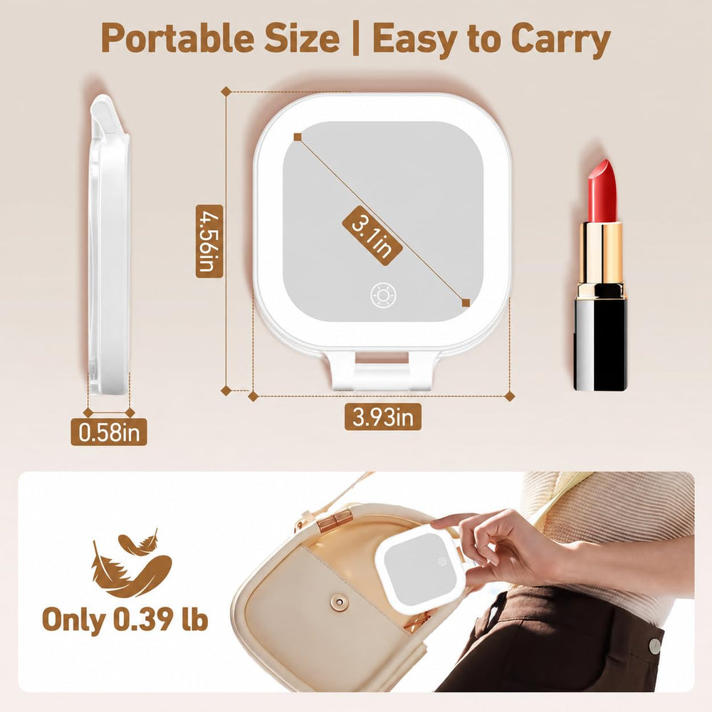 GOMIPURU open mirror with LEDs illustrating adjustable lighting benefits