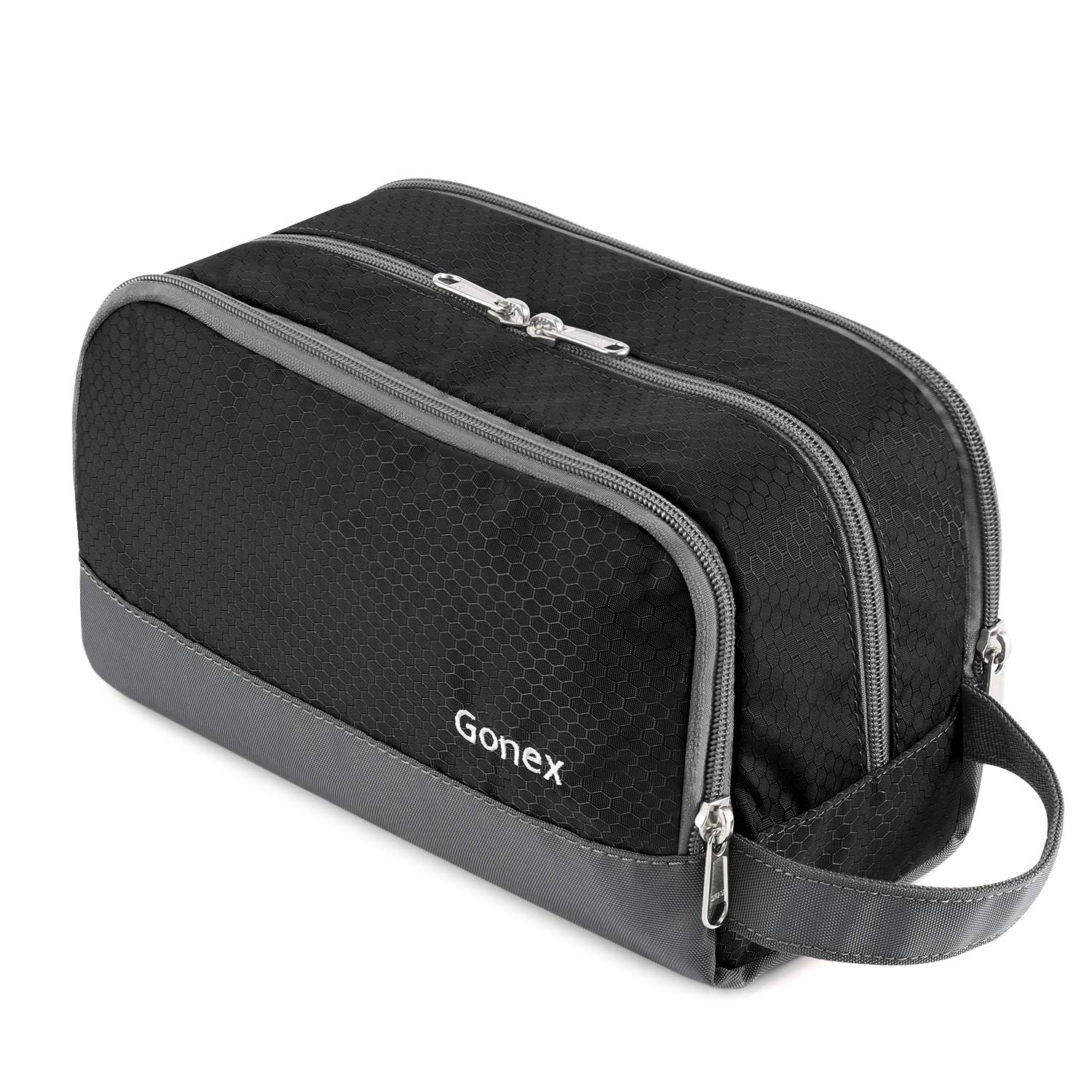 Gonex front view showing compact organized exterior and quick-access pocket benefit