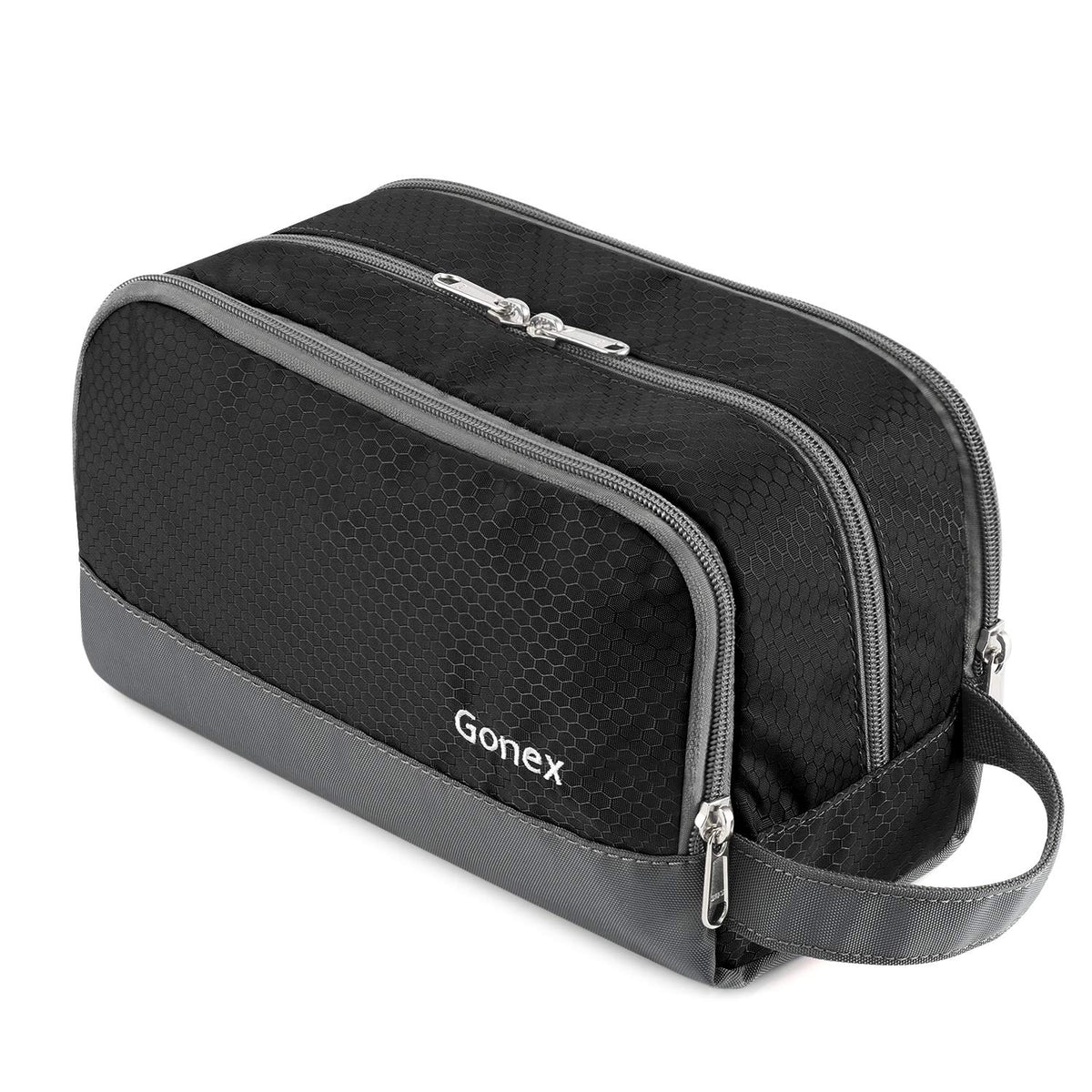 Gonex front view showing compact organized exterior and quick-access pocket benefit