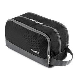Gonex front view showing compact organized exterior and quick-access pocket benefit