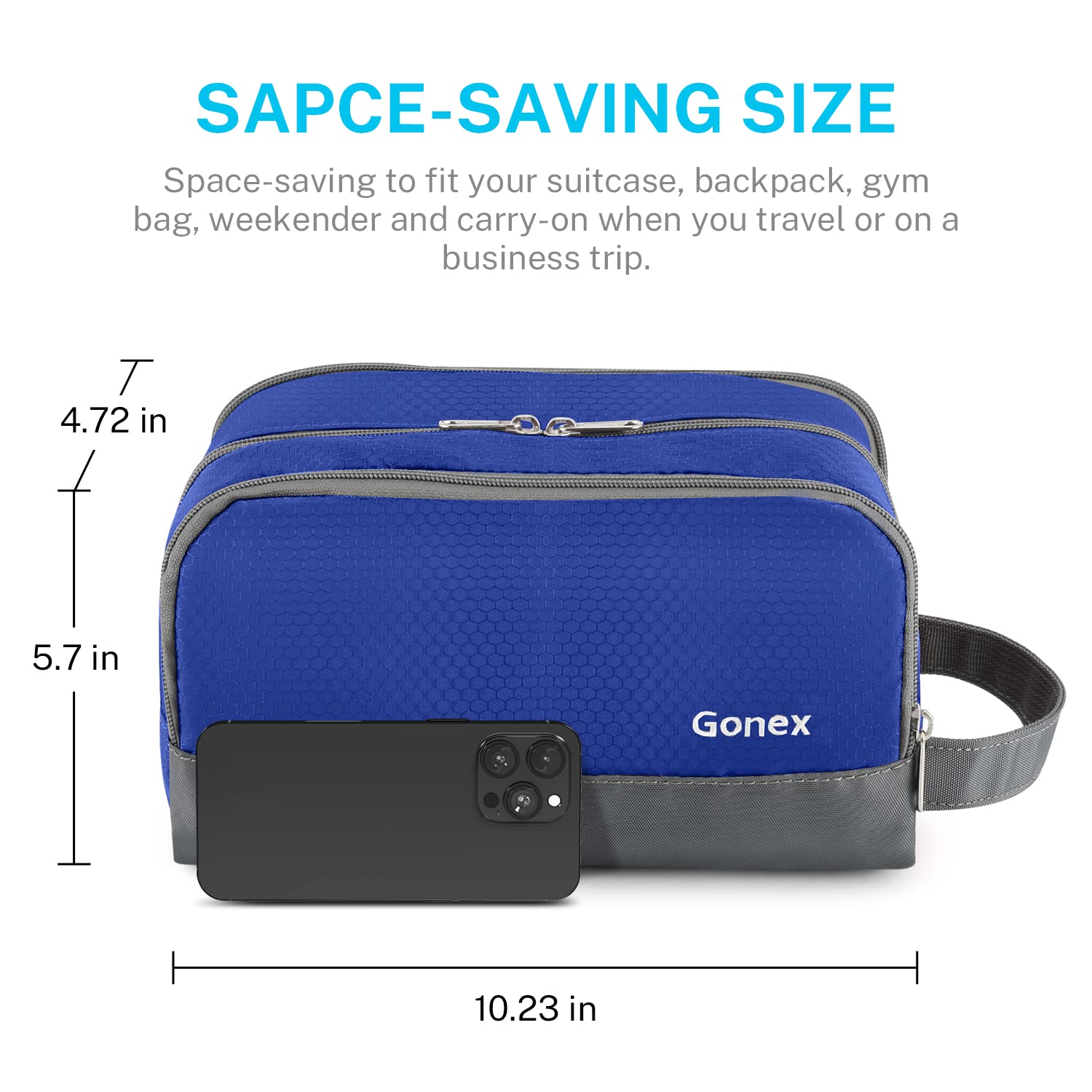 Gonex packed inside a suitcase demonstrating space-saving travel benefit