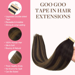 GOO GOO close-up of 20" weft tips highlighting silky texture