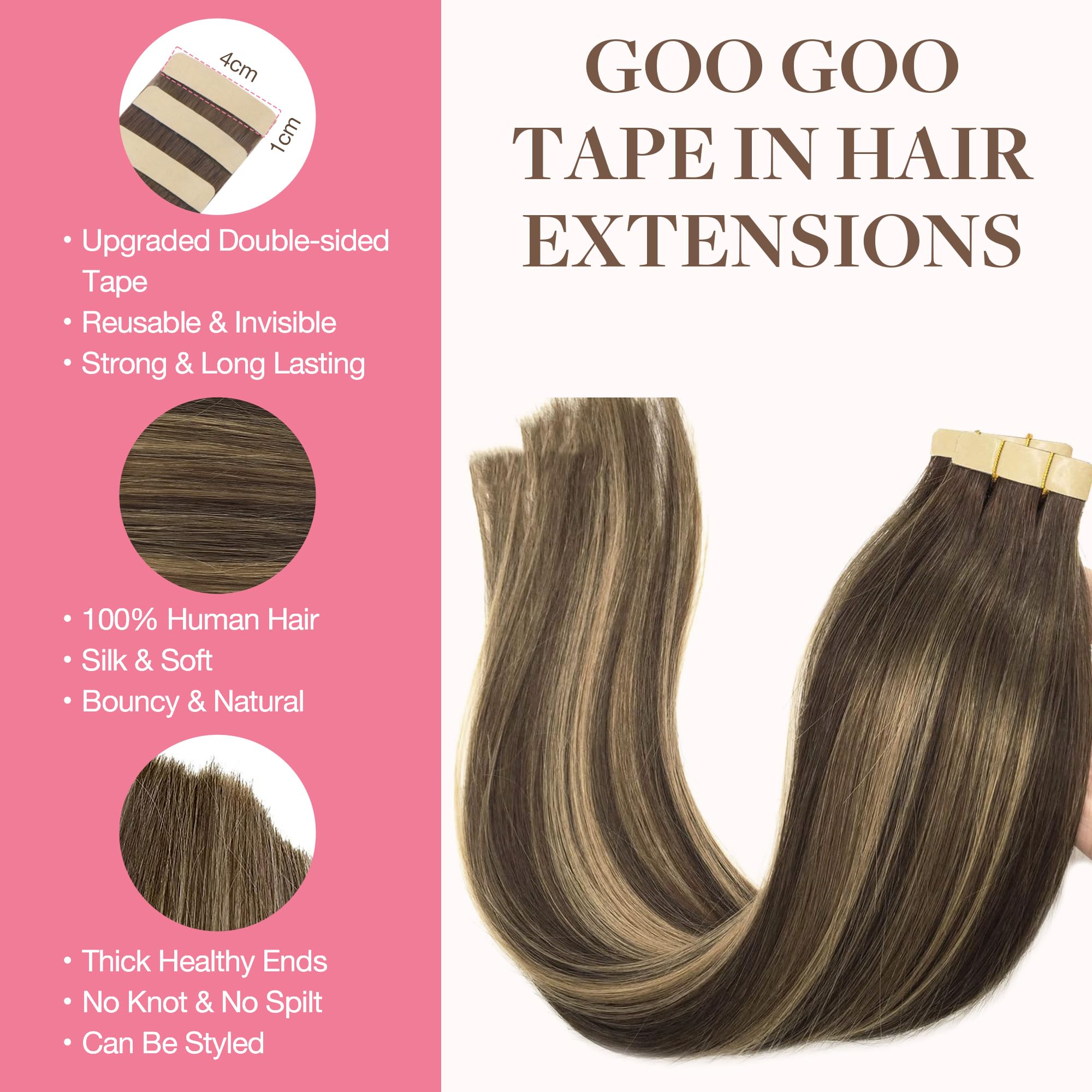 GOO GOO close-up Remy hair texture showing smooth, tangle-resistant finish