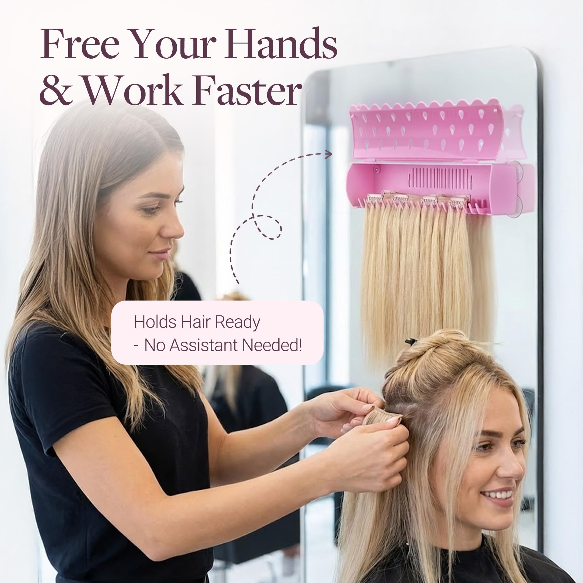 GOO GOO holding a full wig to simplify washing and styling