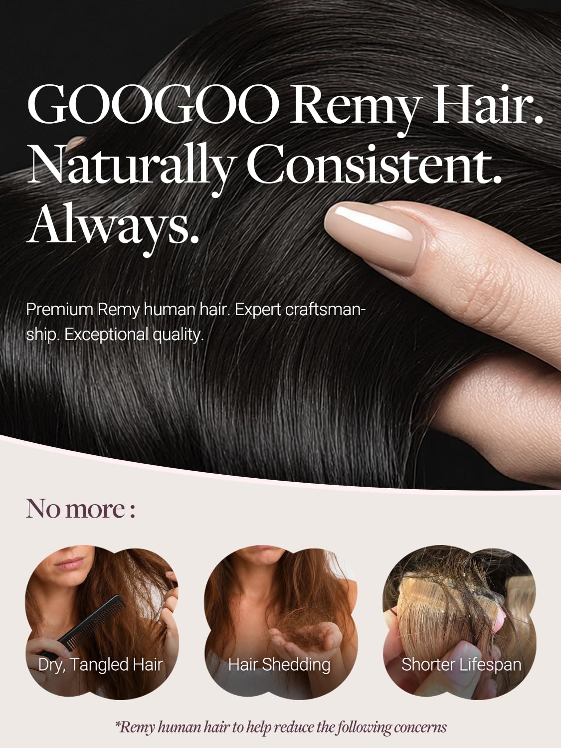 GOO GOO installed extensions side profile showing seamless length blend