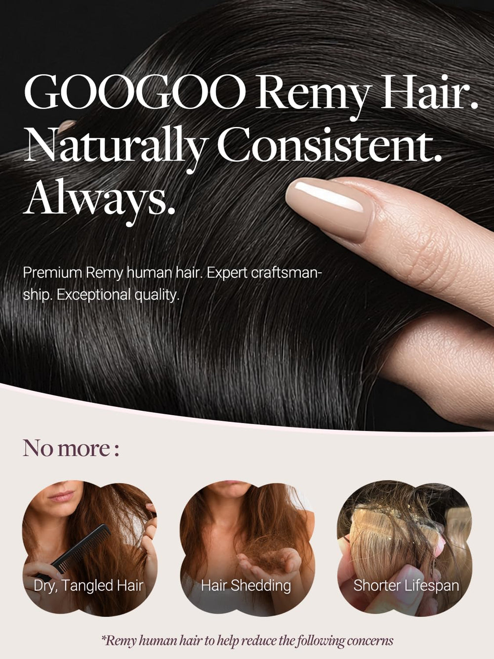 GOO GOO installed extensions side profile showing seamless length blend