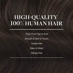 GOO GOO model wearing 18-inch extensions illustrating added length and volume