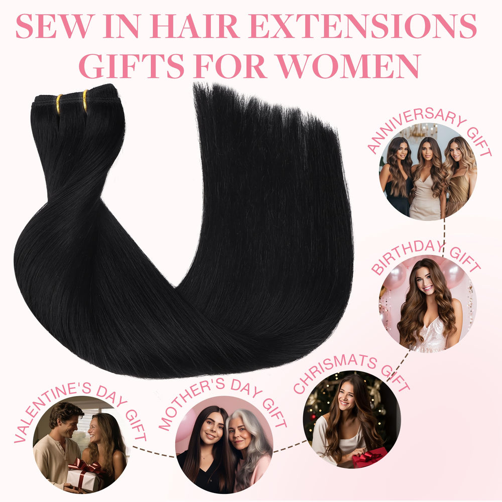 GOO GOO lifestyle model wearing extensions showing natural-looking volume