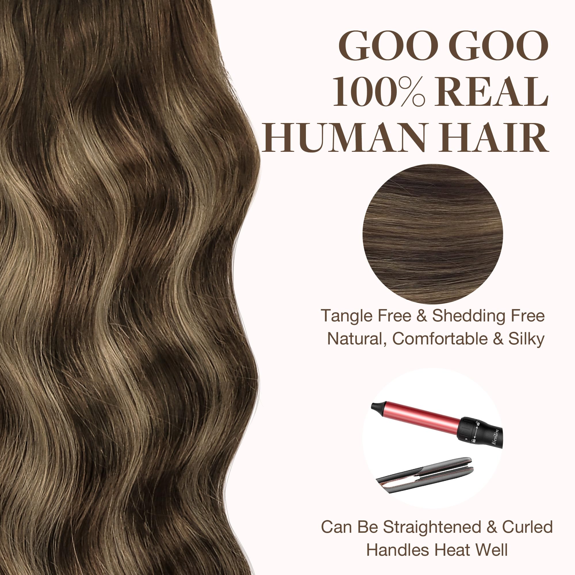 GOO GOO lifestyle image of woman wearing extensions showing natural movement