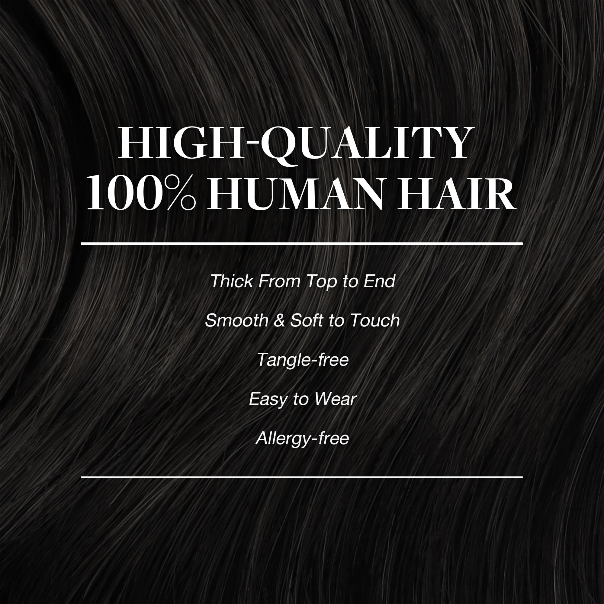 GOO GOO model half-up style demonstrating seamless blending and easy styling