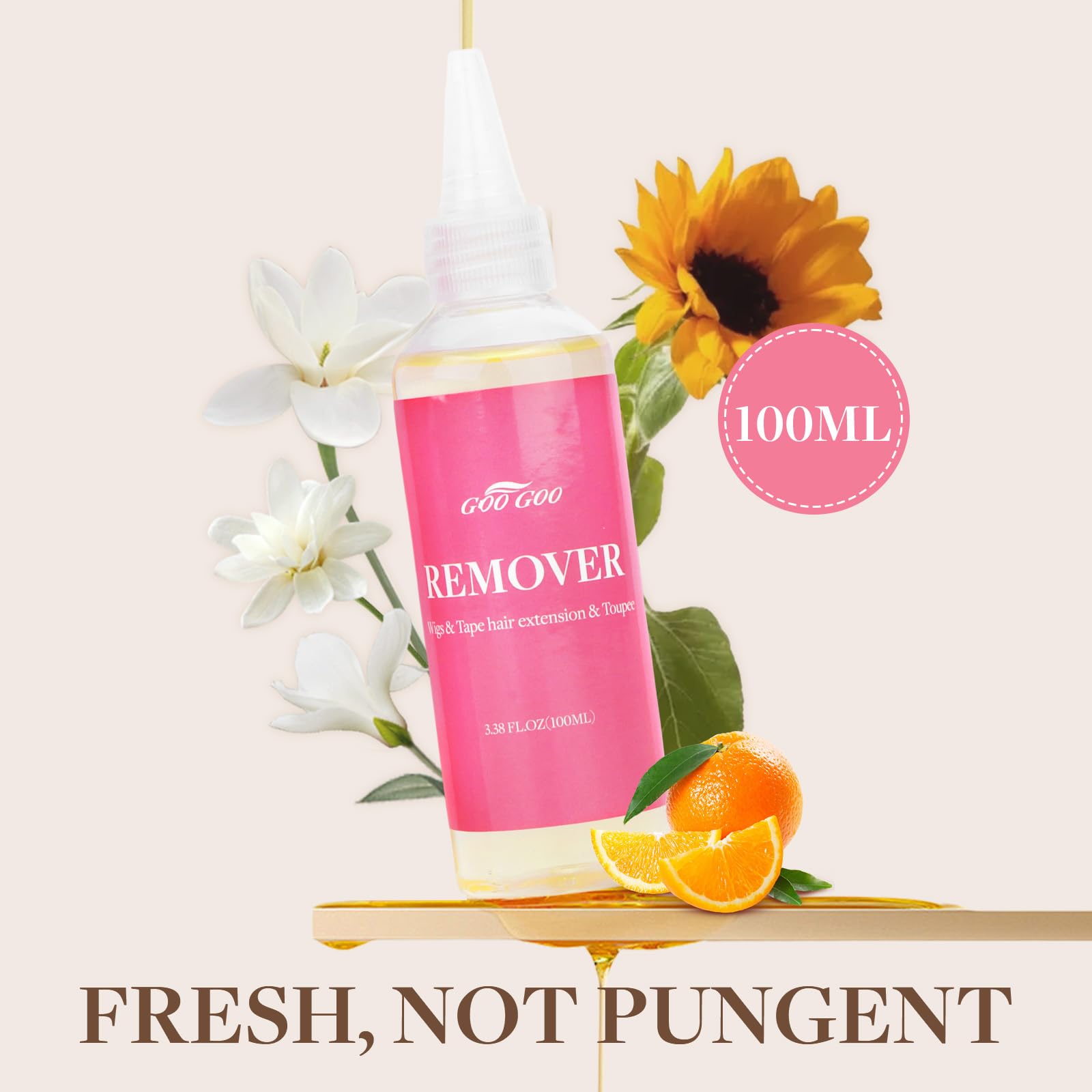 GOO GOO on a bathroom vanity with tools illustrating at-home removal routine and convenience