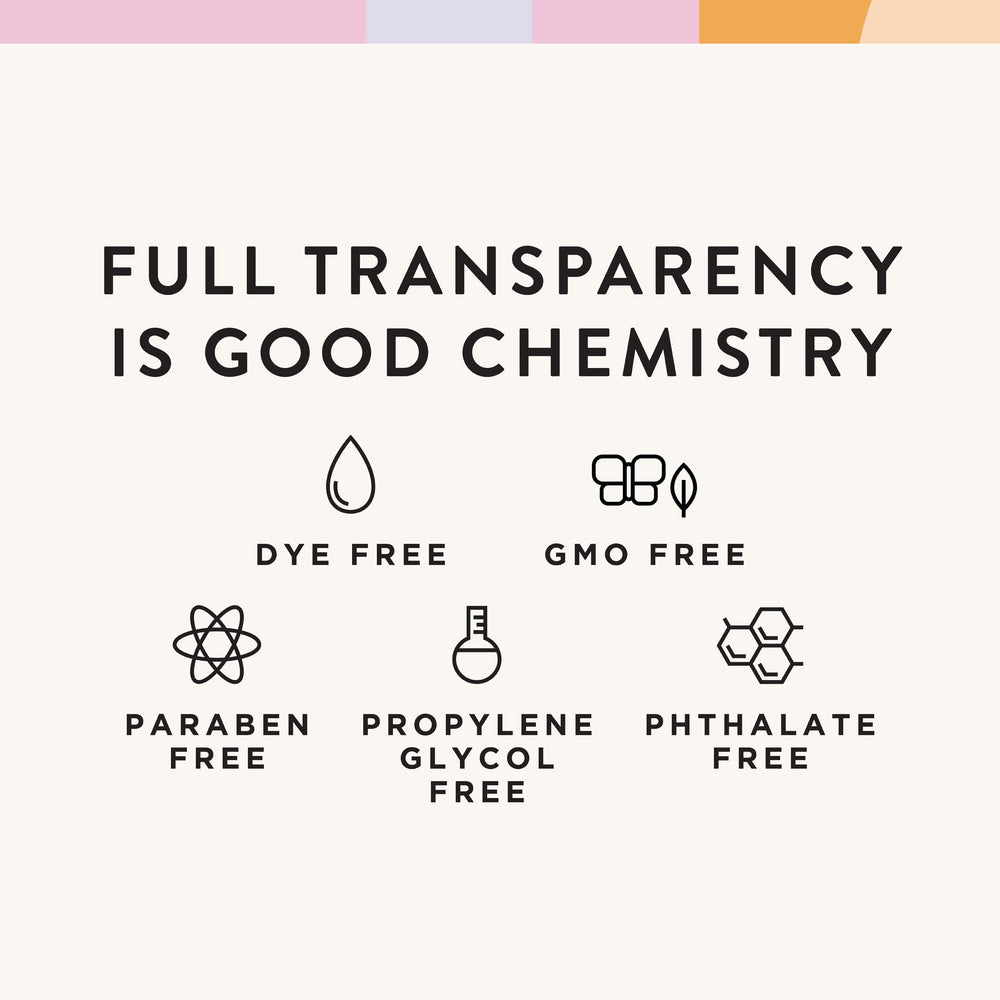 Good Chemistry glass bottom detail highlighting sustainable packaging and durability