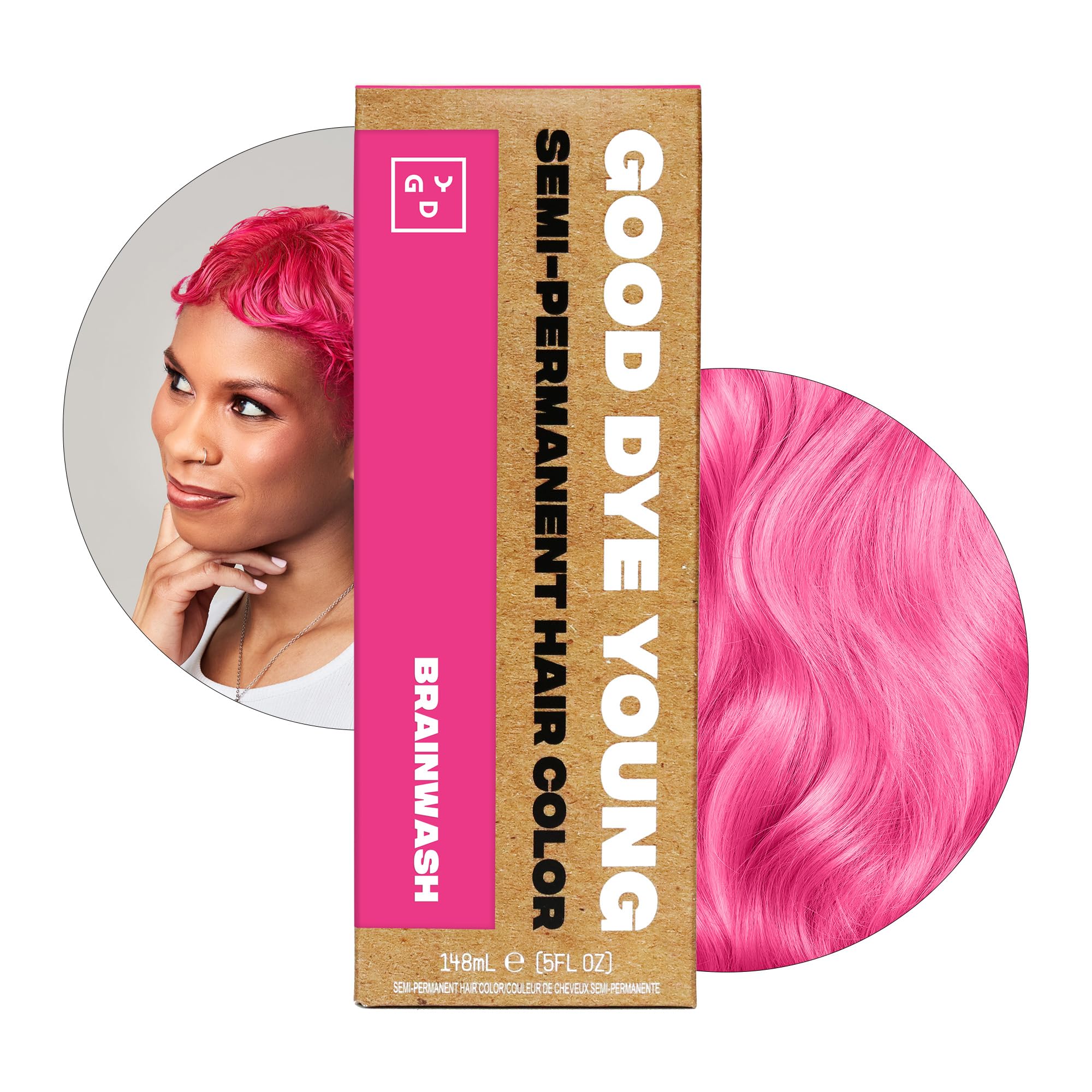 Good Dye Young Brainwash finished hair detail showing soft shine and conditioned look