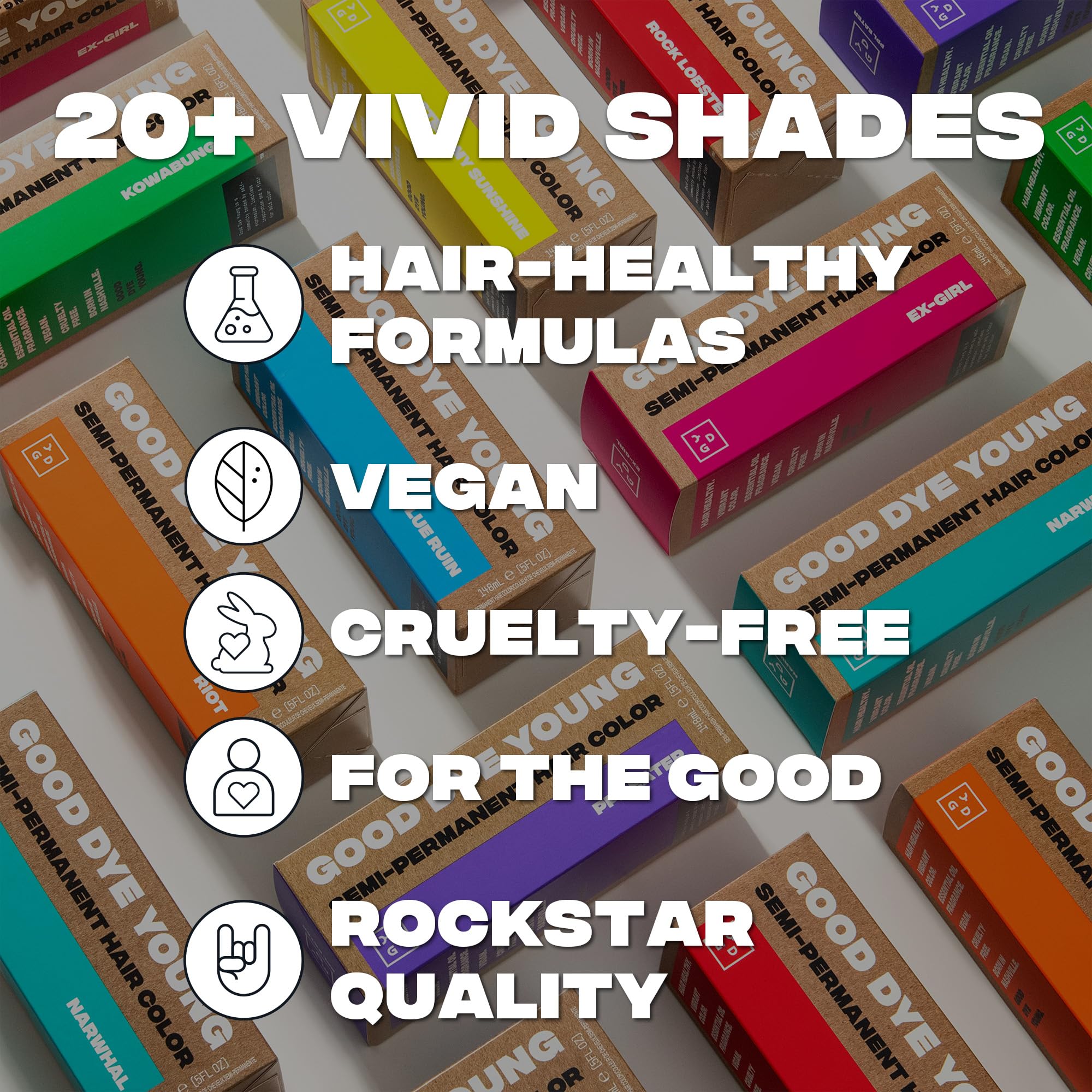 Good Dye Young Limelight scale next to everyday items showing 5 fl oz size and travel-friendly benefit