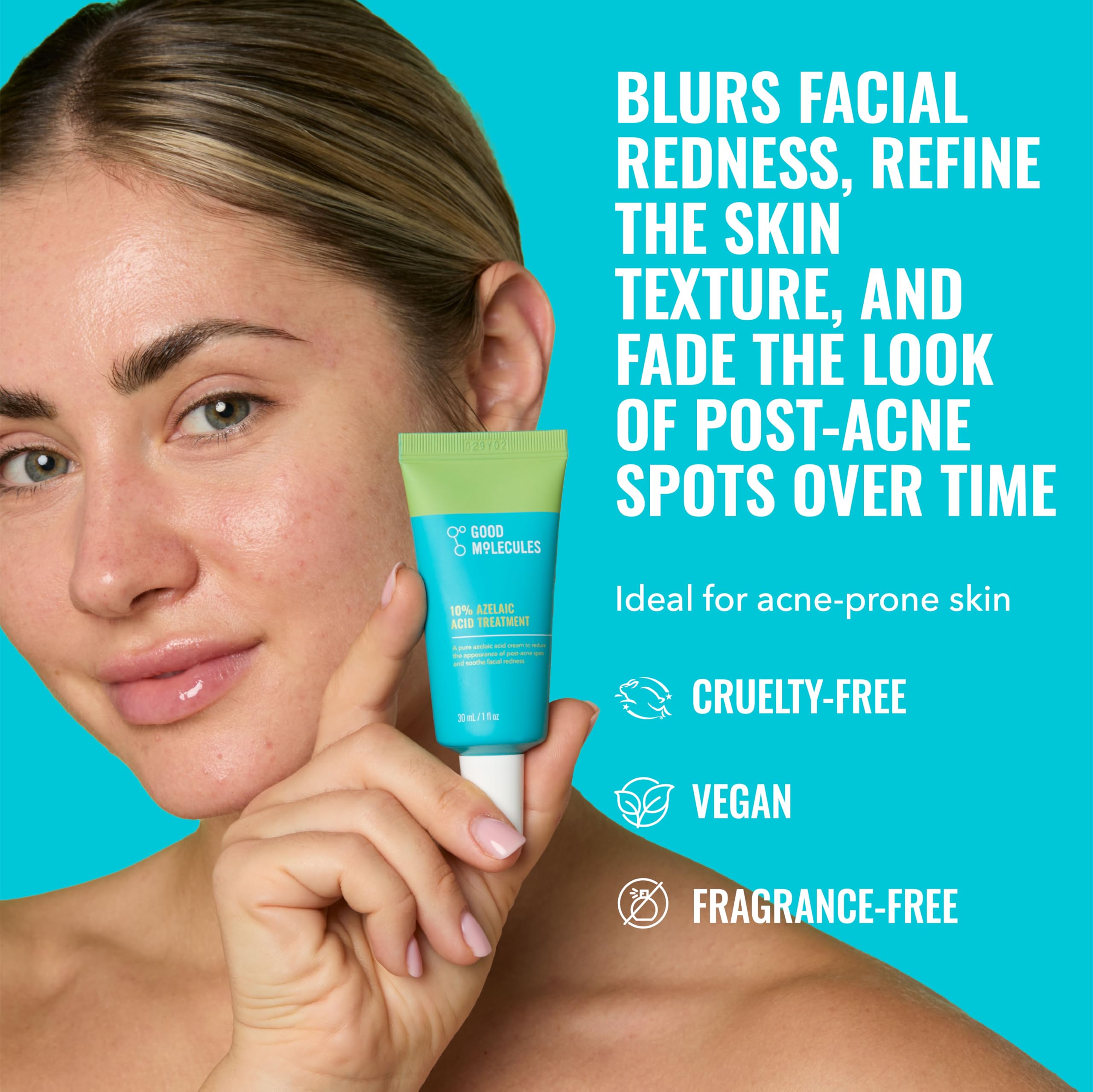 Good Molecules pipette dispensing serum, showcasing precise application benefit