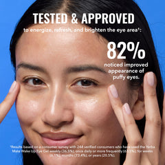 Good Molecules before and after eye area showing reduced puffiness and fresher look