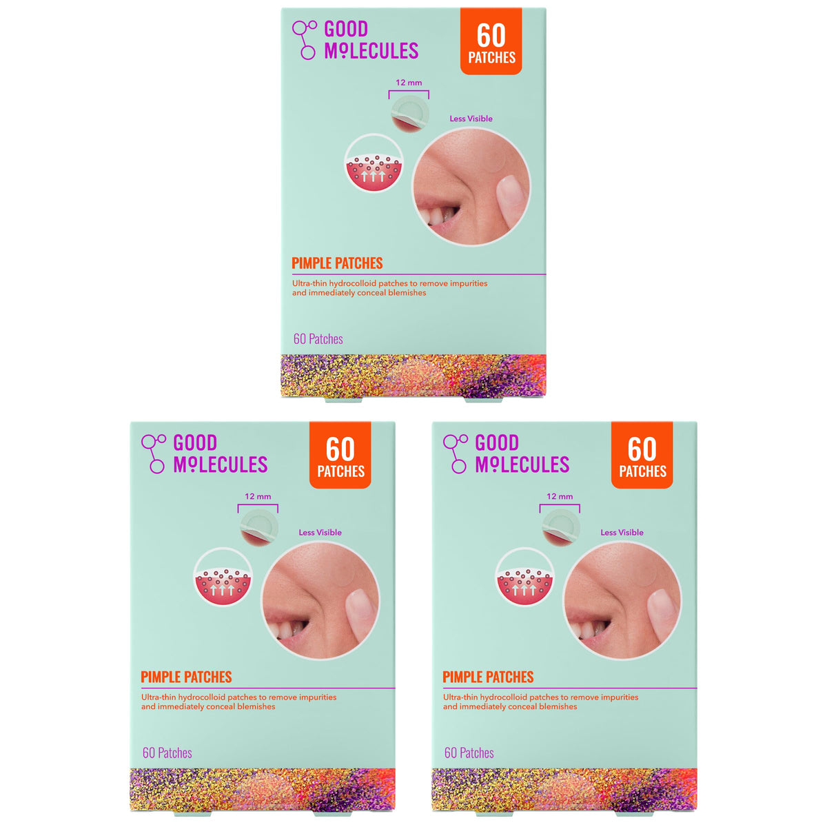 Good Molecules front packaging showing three 60-count units and value advantage