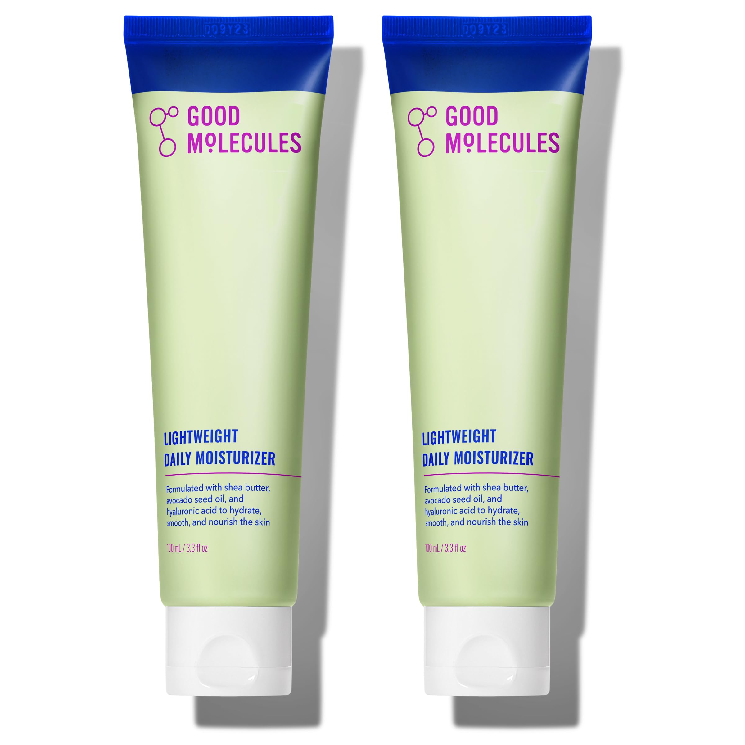 Good Molecules front packaging showing two jars and clear branding benefiting daily hydration