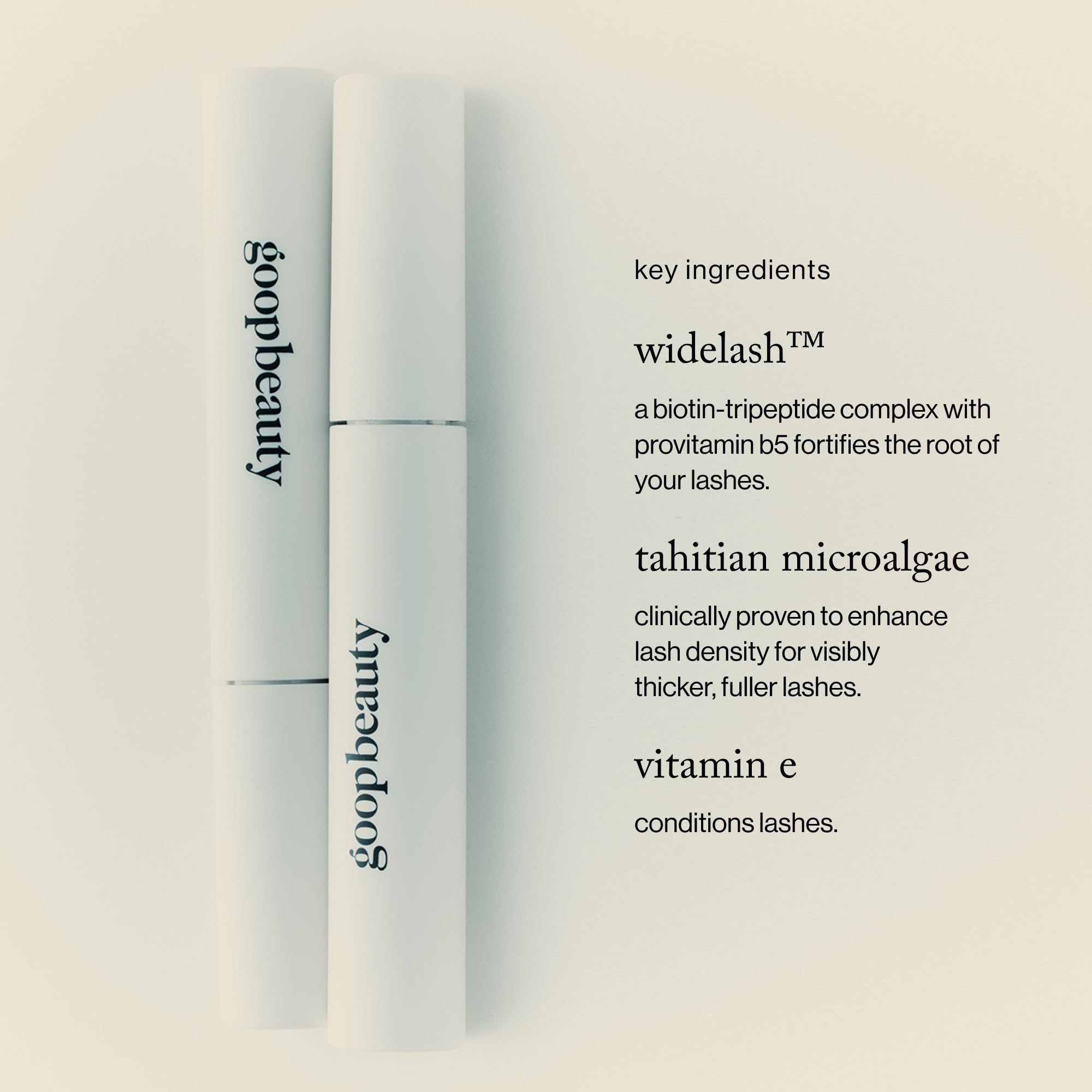 goop Featherlash formula texture close-up showing smooth, non-clumping finish