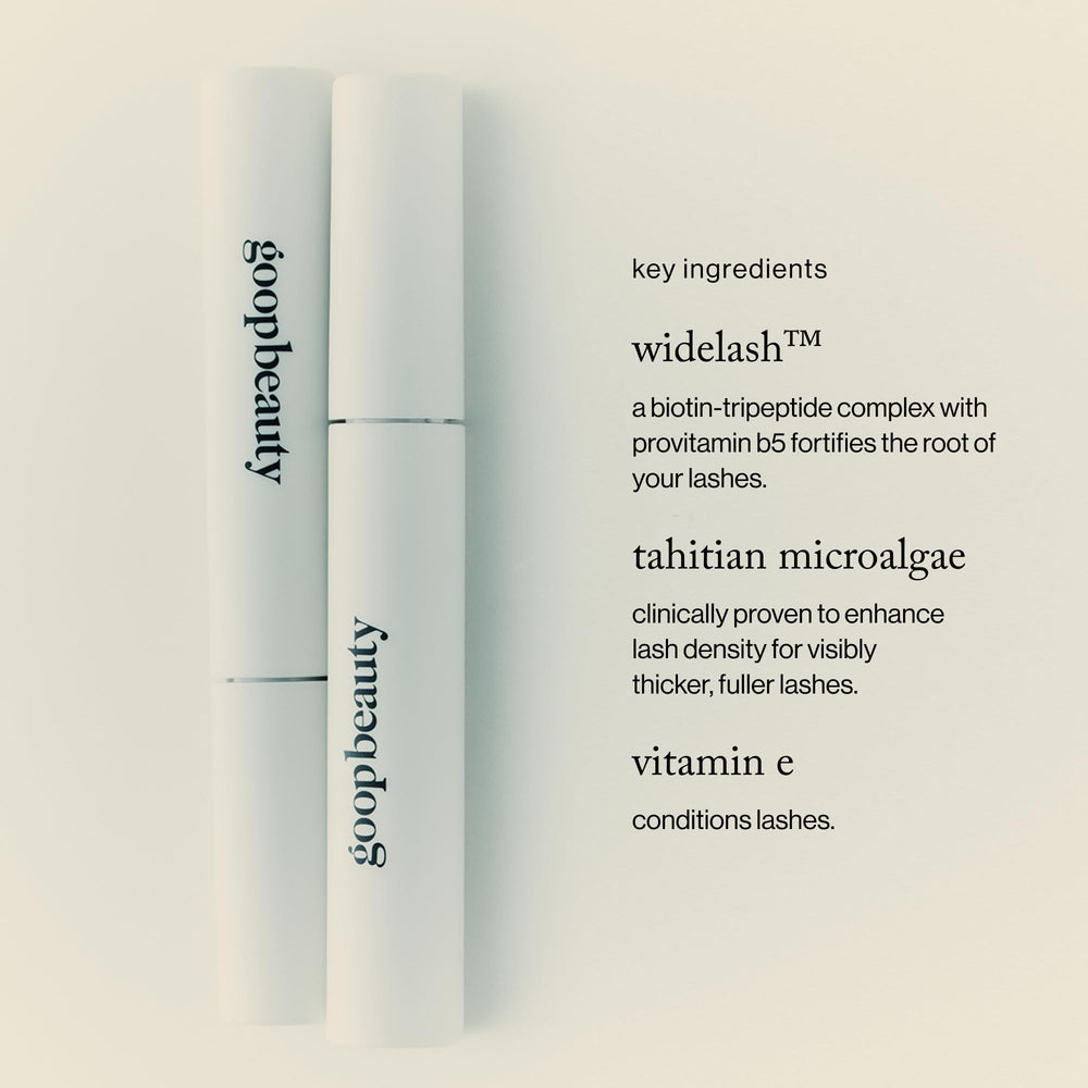 goop Featherlash formula texture close-up showing smooth, non-clumping finish