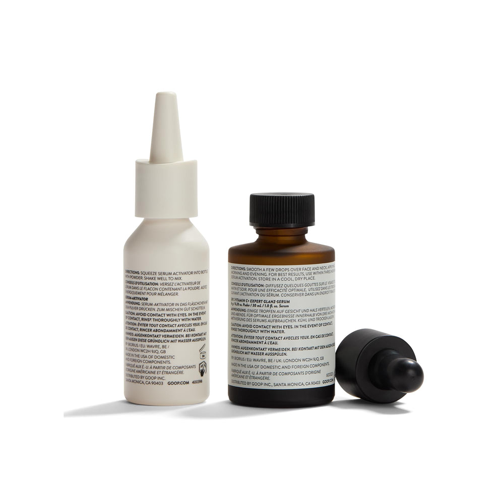 goop bottle on bathroom shelf styled to show daily routine benefit