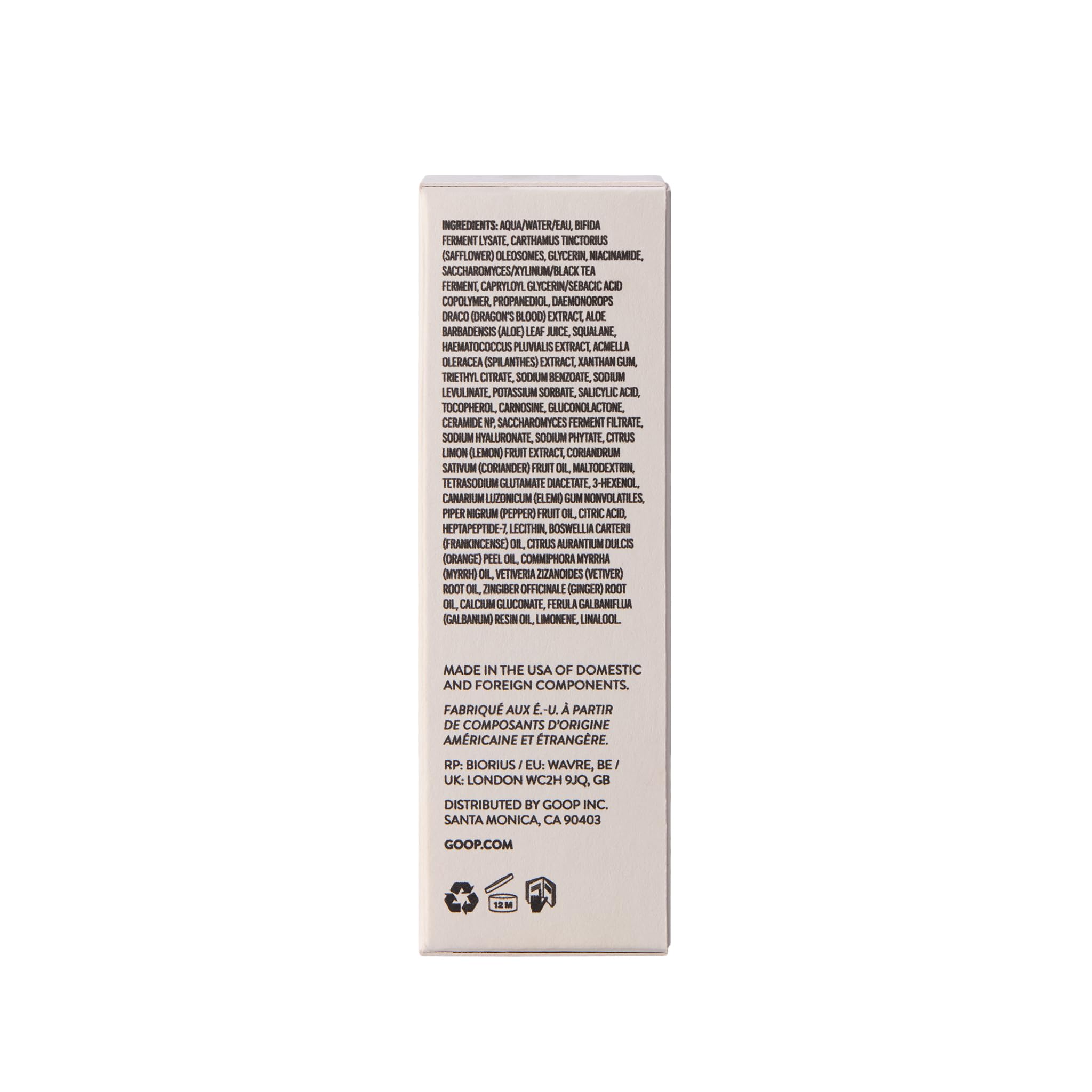 goop peptide serum jar with before and after visuals showing improved texture