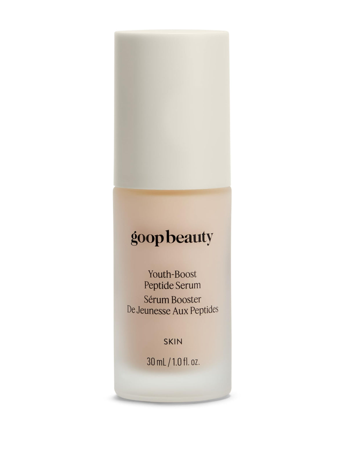 goop peptide serum front bottle showcasing clean packaging and brand trust