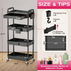 Goovilla close-up of metal frame and perforated plastic shelves for durability