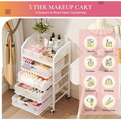 Goovilla wooden top holding full-size bottles for quick reach