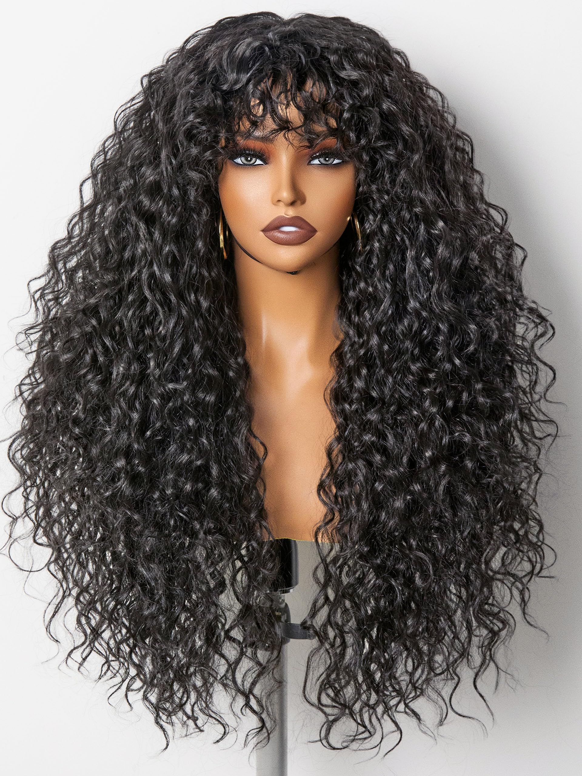 GORGIUS front view showing full 26-inch curls and volume benefit