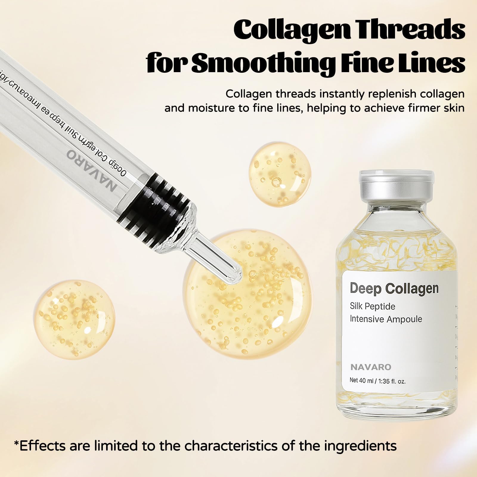 GosBio NaVaro ingredient label detail featuring peptides and collagen for transparency