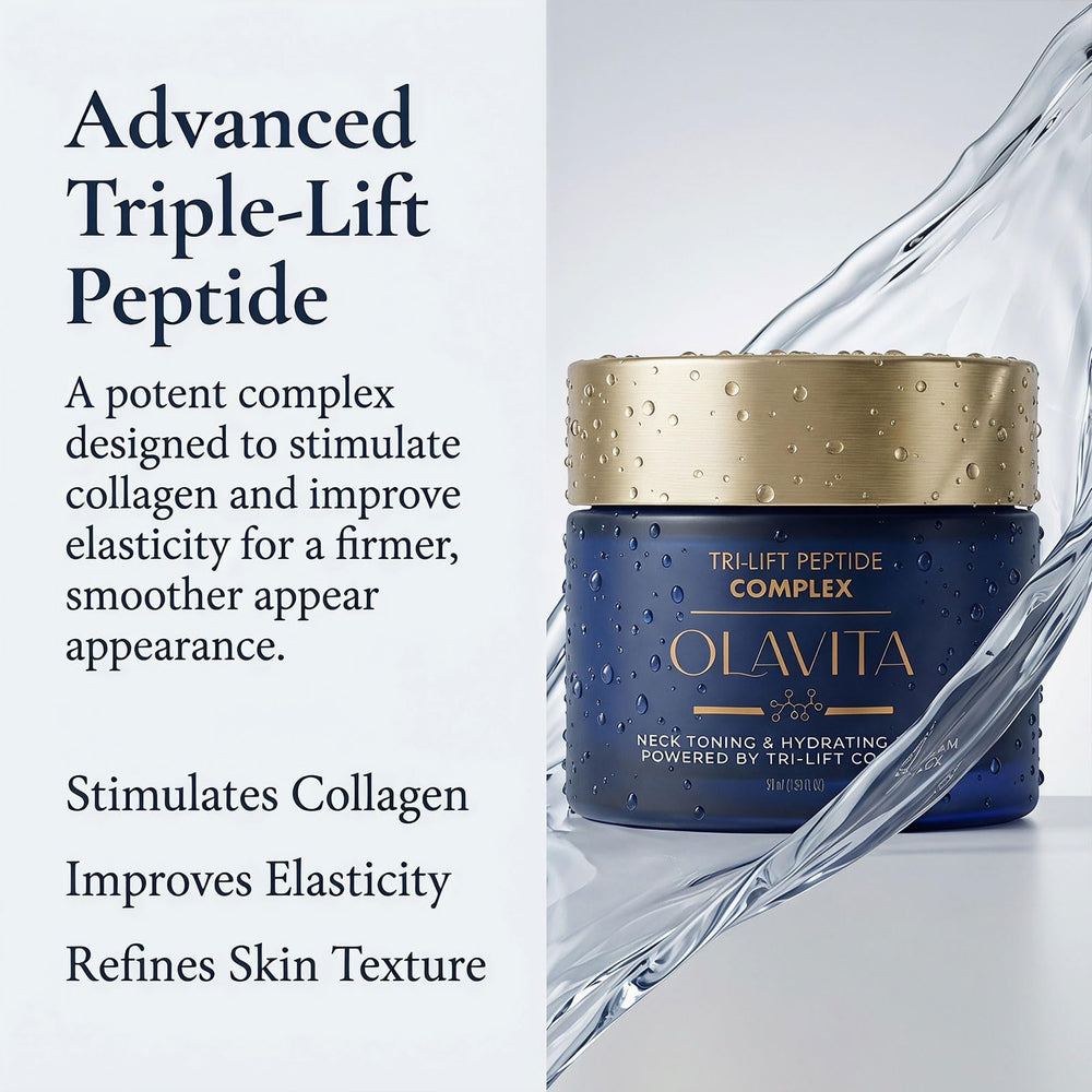 GosBio Olavita applied on neck illustrating smoother, firmer appearance